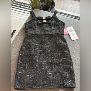 NEW Rare Editions Big Girls Lurex Boucle Bow Jumper